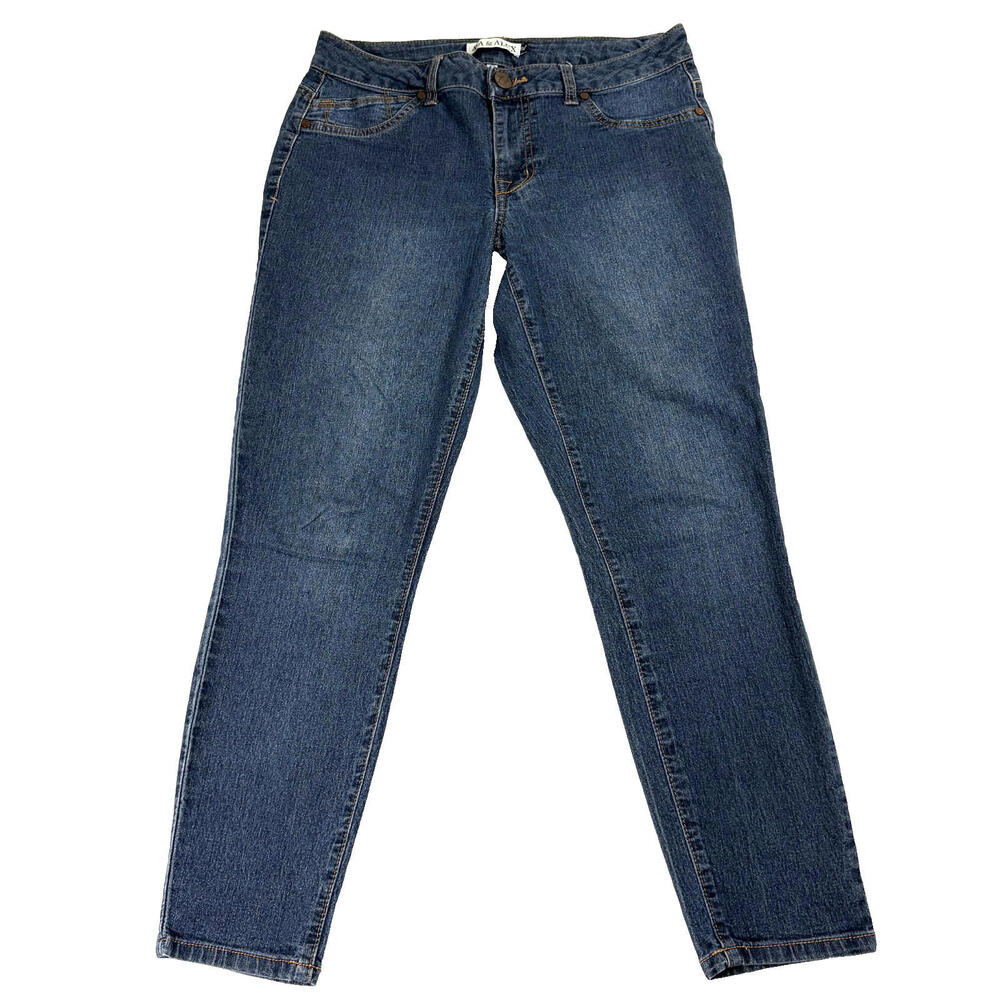 AA & Alex Skinny Jeans Womens 10 Dark Wash Stretch Mid Rise Slim Fit Denim Pants